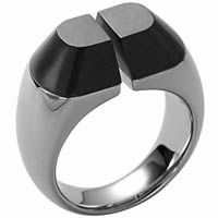 Кольцо DIESEL стальное с черным, фото