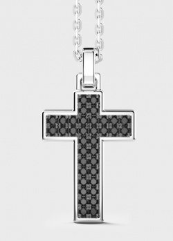 Цепочка с крестиком Zancan Insignia 925 в черной шпинели, фото