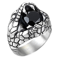 Серебряное кольцо Zancan Vintage кобра с черной шпинелью, фото