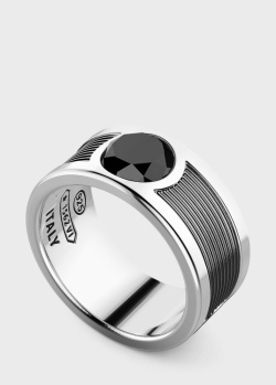 Кольцо с ониксом Zancan Cosmostone из серебра, фото