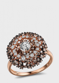 Коктейльное кольцо из красного золота с бриллиантами 1,164ct, фото