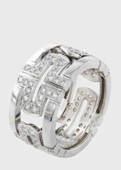 Широкое кольцо из золота с бриллиантами 0,85ct, фото