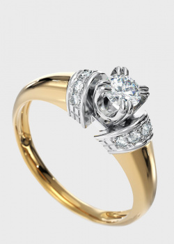 Кольцо из красного золота с бриллиантами, фото