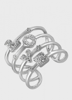 Широкое кольцо с белыми бриллиантами, фото