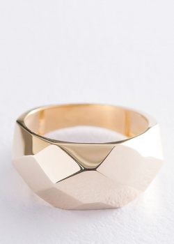 Широкое кольцо из желтого золота, фото