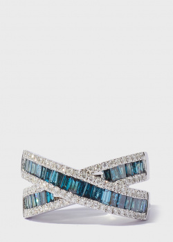 Двойное кольцо Roberto Bravo с бриллиантовыми дорожками, фото