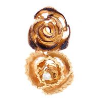 Кулон Roberto Bravo Gallica золотой в виде роз с бриллиантом, фото