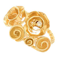 Кольцо Roberto Bravo Gallica с золоыми розами и бриллиантом, фото