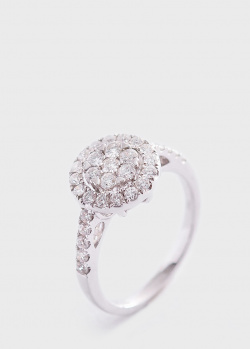 Женское кольцо из белого золота в бриллиантах 0.69ct, фото