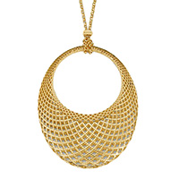 Ожерелье Gucci Diamantissima из желтого золота с подвеской овальной формы, фото