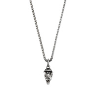 Серебряное ожерелье Gucci Anger Forest с кулоном в виде волчьей головы, фото