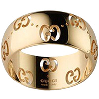 Широкое кольцо Gucci Icon из желтого золота с фирменным тиснением, фото
