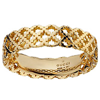 Широкое кольцо Gucci Diamantissima из желтого золота с перфорированным узором, фото