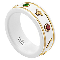 Широкое кольцо Gucci Icon с цветными топазами, фото