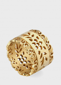 Золотое кольцо Gucci Icon с резным узором, фото