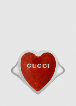 Кольцо с эмалью Gucci Epilogue в форме сердца, фото