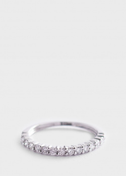 Кольцо с дорожкой из бриллиантов из белого золота, фото