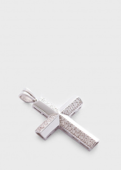 Золотая подвеска-крестик с бриллиантами, фото