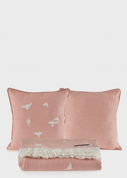 Покрывало Penelope Marin 220х240см с декоративными подушками розового цвета, фото