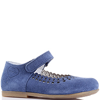 Замшевые туфли Twin-Set синего цвета с перфорацией, фото
