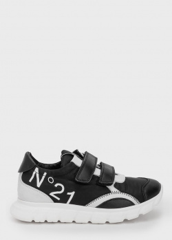 Черные кроссовки N21 на липучках, фото