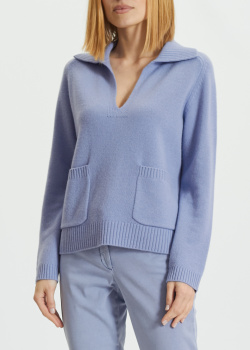 Пуловер из смеси шерсти и кашемира Luisa Cerano с накладными карманами, фото