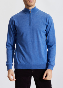 Шерстяной свитер под горло Tombolini голубого цвета, фото