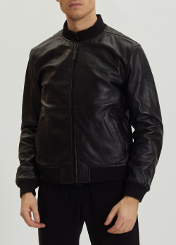 Кожаная куртка Trussardi черного цвета, фото