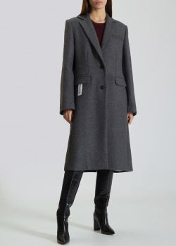 Серое пальто Nina Ricci из шерсти с кашемиром, фото