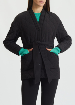 Черная куртка Patrizia Pepe со съемным поясом, фото