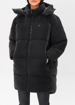 Стеганый пуховик Calvin Klein черного цвета, фото