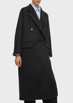 Двубортное пальто Hugo Boss Hugo из шерсти черного цвета, фото