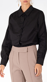 Черная рубашка Weill с кружевными вставками, фото