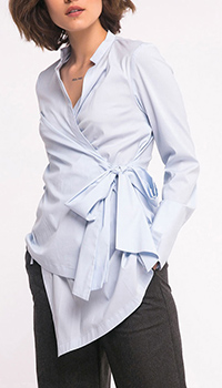 Голубая блузка Shako с асимметричным низом, фото
