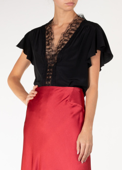 Шелковая блуза Alberta Ferretti черного цвета, фото