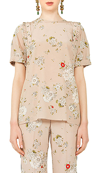 Шелковая блузка N21 с цветочным узором, фото
