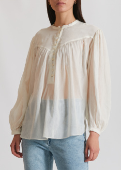 Белая блуза Isabel Marant с шелком, фото