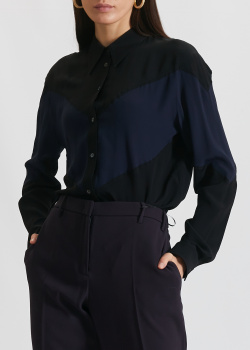 Черная рубашка N21 с синей вставкой, фото