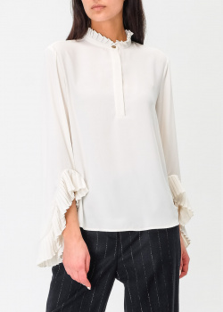 Белая блузка Trussardi с рюшами, фото