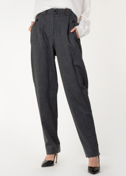Шерстяные брюки Alberta Ferretti серого цвета, фото