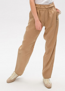 Льняные брюки Emporio Armani бежевого цвета, фото