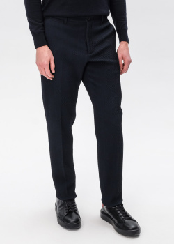 Шерстяные брюки Emporio Armani с фактурными полосками, фото