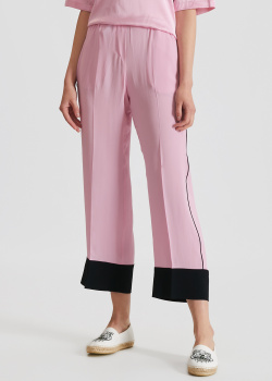 Розовые брюки N21 с контрастными деталями, фото