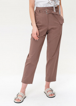 Коричневые брюки Peserico с поясом, фото