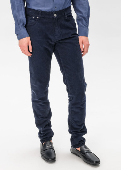 Вельветовые брюки Trussardi синего цвета, фото