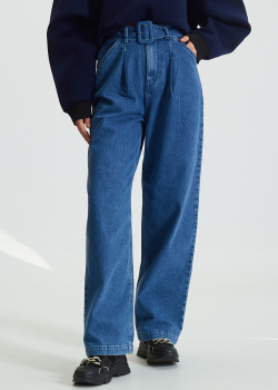Широкие джинсы Twin-Set Actitude Azurite с поясом, фото