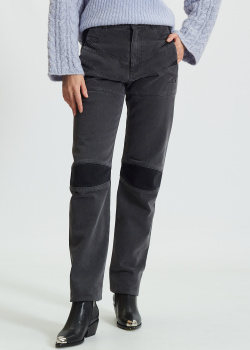 Серые джинсы Kenzo с контрастными вставками, фото