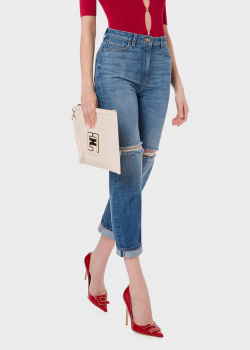 Рваные джинсы Elisabetta Franchi с отворотом, фото