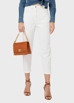Белые джинсы Elisabetta Franchi с отворотами, фото