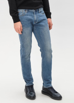 Синие джинсы Emporio Armani зауженного кроя, фото